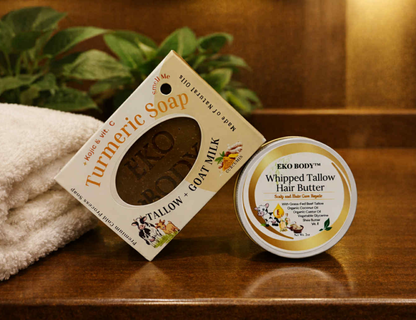 Turmeric Soap & Travel Size Tallow Hair Butter Set