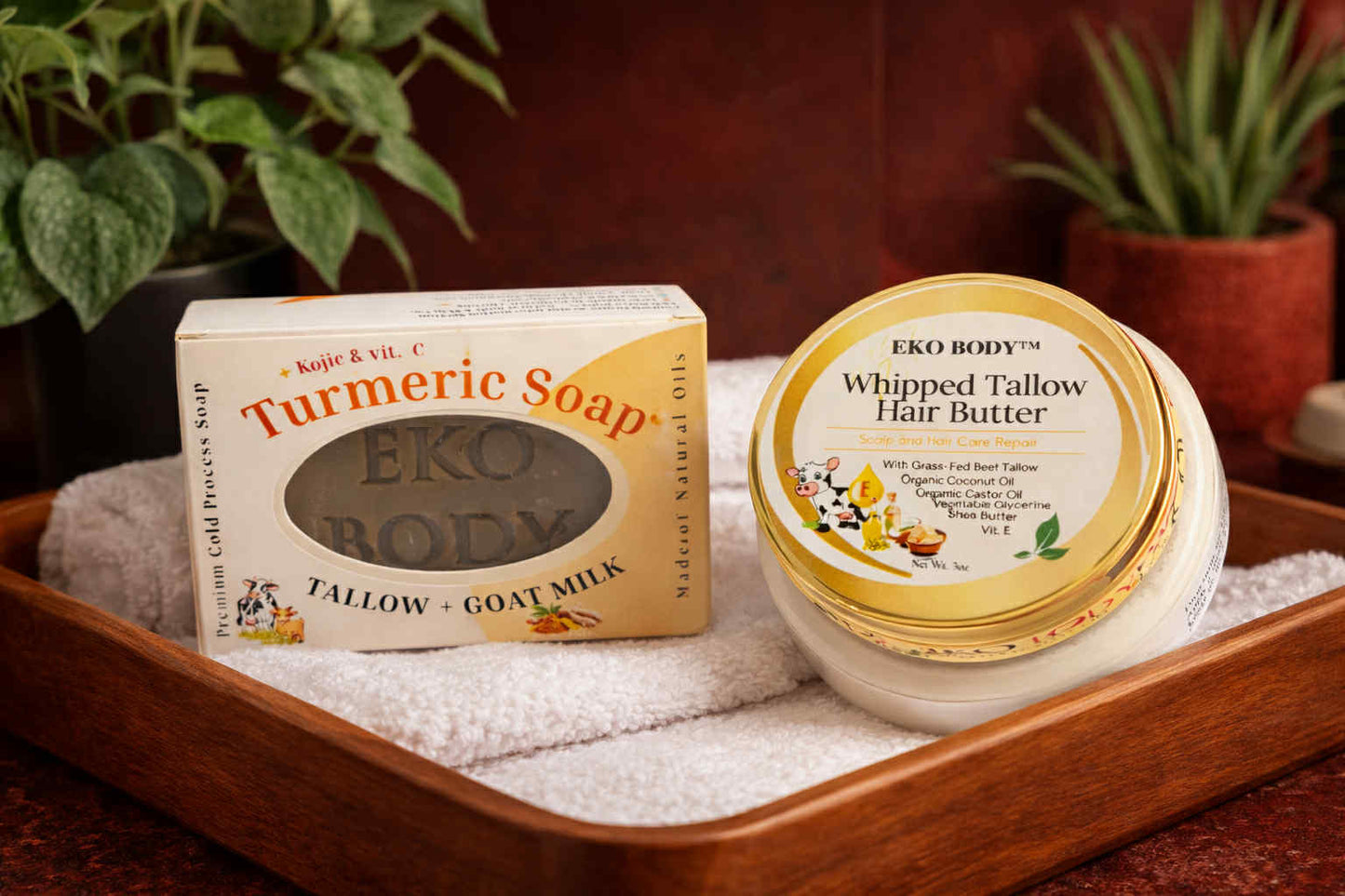 Turmeric Soap & Tallow Hair Butter Set