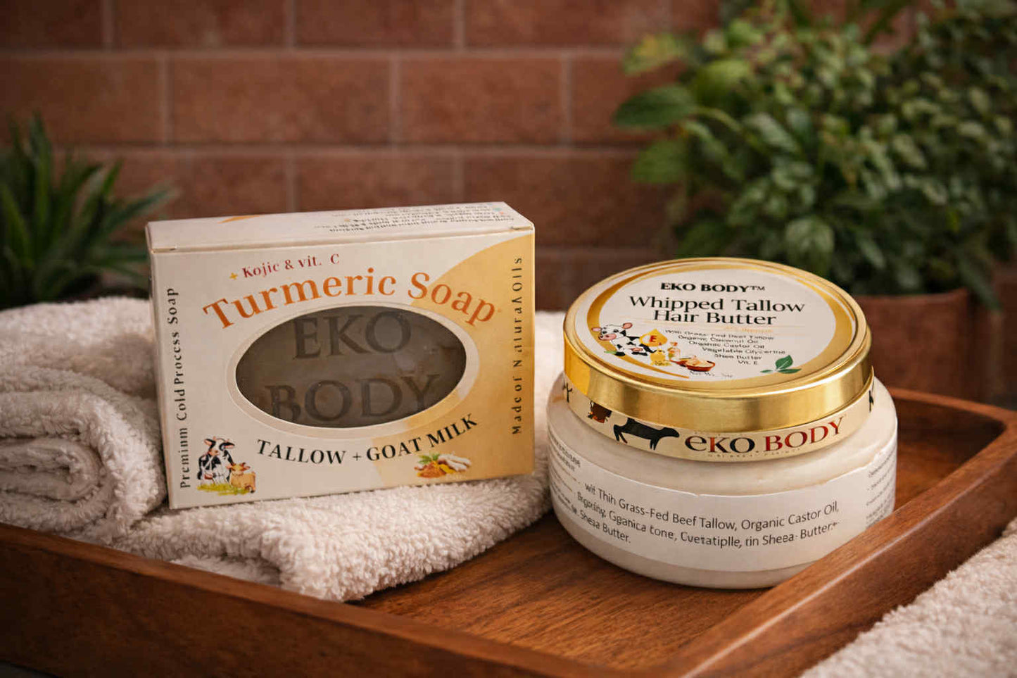 Turmeric Soap & Tallow Hair Butter Set