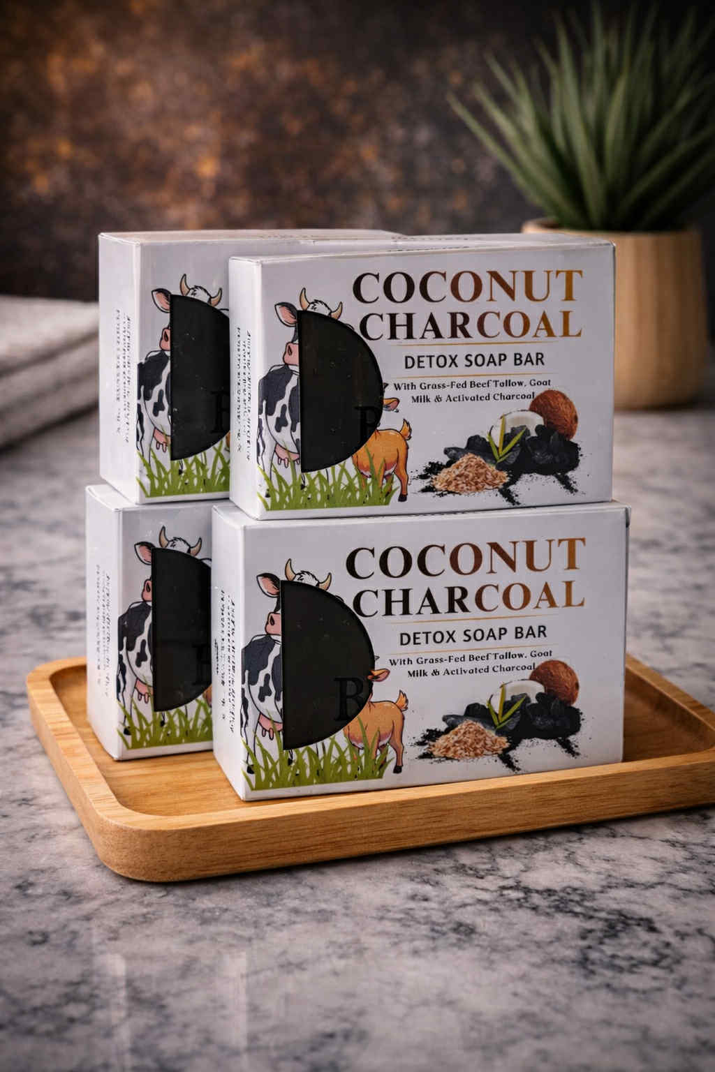 Coconut Charcoal Detox Soap - Bundle of 4